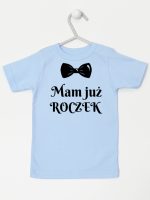 mam już roczek z muszką koszulka z krótkim rękawem kolor błękitny 157