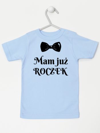 mam już roczek z muszką koszulka z krótkim rękawem kolor błękitny 157