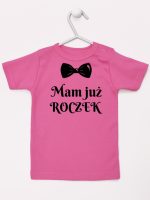 mam już roczek z muszką koszulka z krótkim rękawem kolor ciemny różowy 157