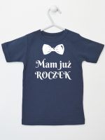 mam już roczek z muszką koszulka z krótkim rękawem kolor granatowy 157