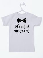 mam już roczek z muszką koszulka z krótkim rękawem kolor szary 157