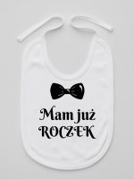 mam już roczek z muszką śliniak niemowlęcy kolor biały 157