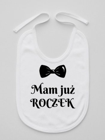 mam już roczek z muszką śliniak niemowlęcy kolor biały 157