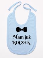 mam już roczek z muszką śliniak niemowlęcy kolor błękitny 157