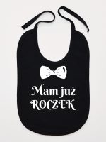 mam już roczek z muszką śliniak niemowlęcy kolor czarny 157