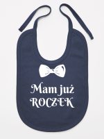 mam już roczek z muszką śliniak niemowlęcy kolor granatowy 157