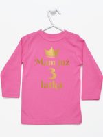 mam już trzy latka nadruk złoty koszulka z długim rękawem kolor ciemny różowy 212