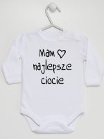 mam najlepsze ciocie body z długim rękawem kolor biały 130 mam najlepsze ciocie body z długim rękawem kolor biały 130