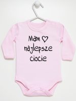 mam najlepsze ciocie body z długim rękawem kolor różowy 130 mam najlepsze ciocie body z długim rękawem kolor różowy 130