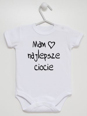 mam najlepsze ciocie body z krótkim rękawem kolor biały 130