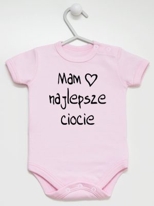 mam najlepsze ciocie body z krótkim rękawem kolor różowy 130