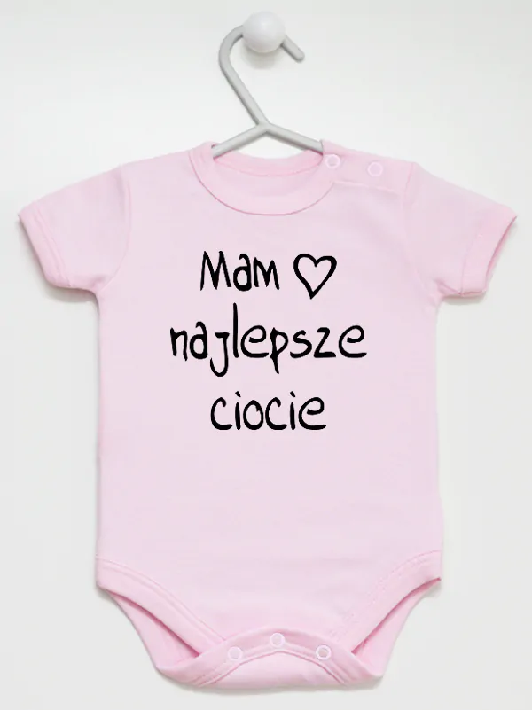 mam najlepsze ciocie body z krótkim rękawem kolor różowy 130