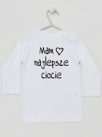 mam najlepsze ciocie koszulka z długim rękawem kolor biały 130