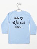 mam najlepsze ciocie koszulka z długim rękawem kolor błękitny 130