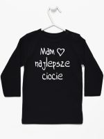 mam najlepsze ciocie koszulka z długim rękawem kolor czarny 130