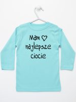 mam najlepsze ciocie koszulka z długim rękawem kolor miętowy 130