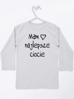 mam najlepsze ciocie koszulka z długim rękawem kolor szary 130