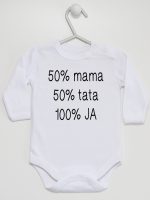 mama plus tata sto procent ja body z długim rękawem kolor biały 125