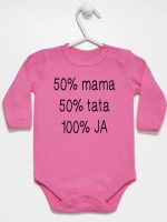 mama plus tata sto procent ja body z długim rękawem kolor ciemny różowy 125