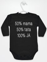 mama plus tata sto procent ja body z długim rękawem kolor czarny 125
