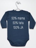 mama plus tata sto procent ja body z długim rękawem kolor granatowy 125
