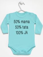 mama plus tata sto procent ja body z długim rękawem kolor miętowy 125