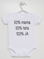 mama plus tata sto procent ja body z krótkim rękawem kolor biały 125