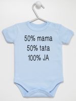 mama plus tata sto procent ja body z krótkim rękawem kolor błękitny 125