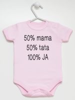 mama plus tata sto procent ja body z krótkim rękawem kolor różowy 125