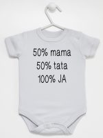 mama plus tata sto procent ja body z krótkim rękawem kolor szary 125