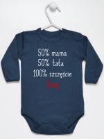 mama plus tata sto procent szczęście z imieniem body z długim rękawem kolor granatowy 121