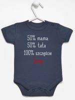 mama plus tata sto procent szczęście z imieniem body z krótkim rękawem kolor granatowy 121