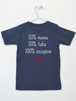 mama plus tata sto procent szczęście z imieniem koszulka z krótkim rękawem kolor granatowy 121