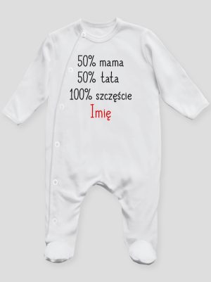 mama plus tata sto procent szczęście z imieniem pajacyk śpioszek ze stópkami 121