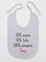 mama plus tata sto procent szczęście z imieniem śliniak niemowlęcy kolor szary 121 mama plus tata sto procent szczęście z imieniem śliniak niemowlęcy kolor szary 121