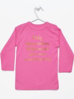 metryczka dziecka nadruk złoty koszulka z długim rękawem kolor ciemny różowy 105