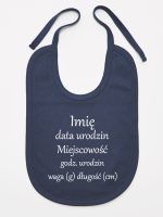 metryczka niemowlaka śliniak niemowlęcy kolor granatowy 104 metryczka niemowlaka śliniak niemowlęcy kolor granatowy 104