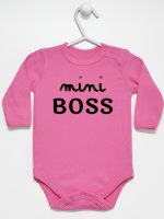 mini boss body z długim rękawem kolor ciemny różowy 146