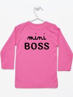 mini boss koszulka z długim rękawem kolor ciemny różowy 146