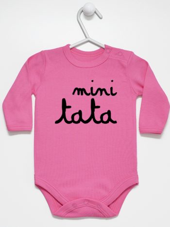 mini tata body z długim rękawem kolor ciemny różowy 150