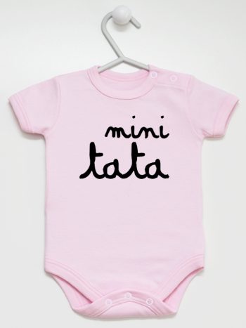 mini tata body z krótkim rękawem kolor różowy 150