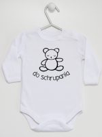 misio z napisem do schrupania body z długim rękawem kolor biały 120