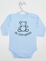 misio z napisem do schrupania body z długim rękawem kolor błękitny 120