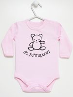 misio z napisem do schrupania body z długim rękawem kolor różowy 120