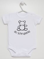 misio z napisem do schrupania body z krótkim rękawem kolor biały 120