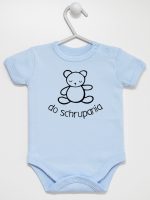 misio z napisem do schrupania body z krótkim rękawem kolor błękitny 120