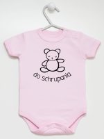 misio z napisem do schrupania body z krótkim rękawem kolor różowy 120