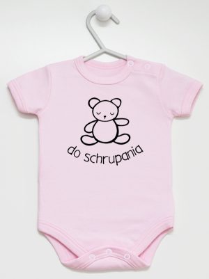 misio z napisem do schrupania body z krótkim rękawem kolor różowy 120