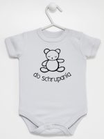 misio z napisem do schrupania body z krótkim rękawem kolor szary 120