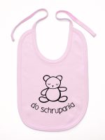 misio z napisem do schrupania śliniak niemowlęcy kolor różowy 120